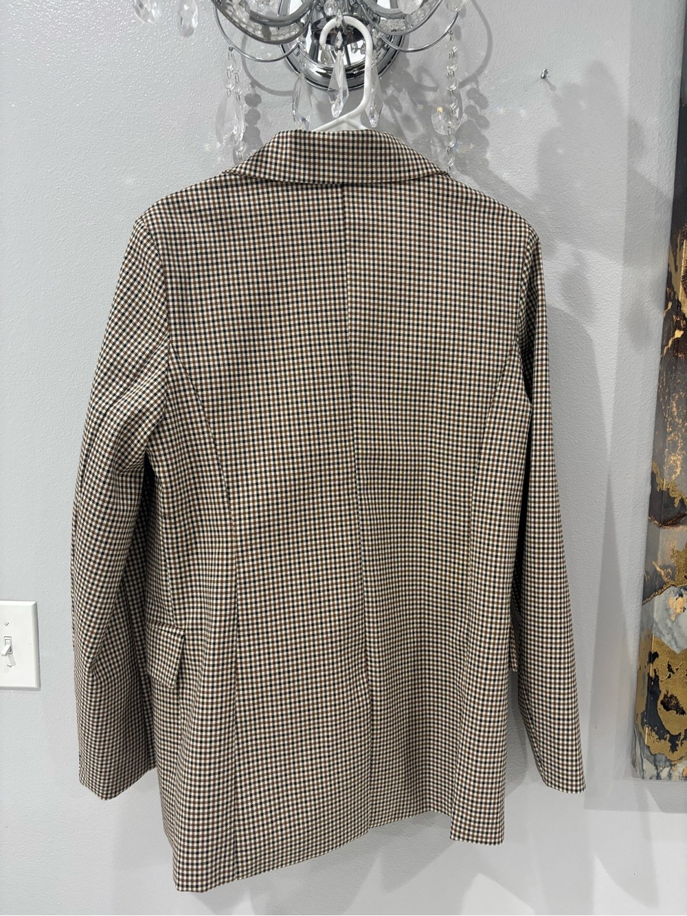 Nordstrom Houndstooth Blazer in Brown and Cream - Picture 3 of 4